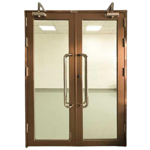 玫瑰金不锈钢玻璃防火门